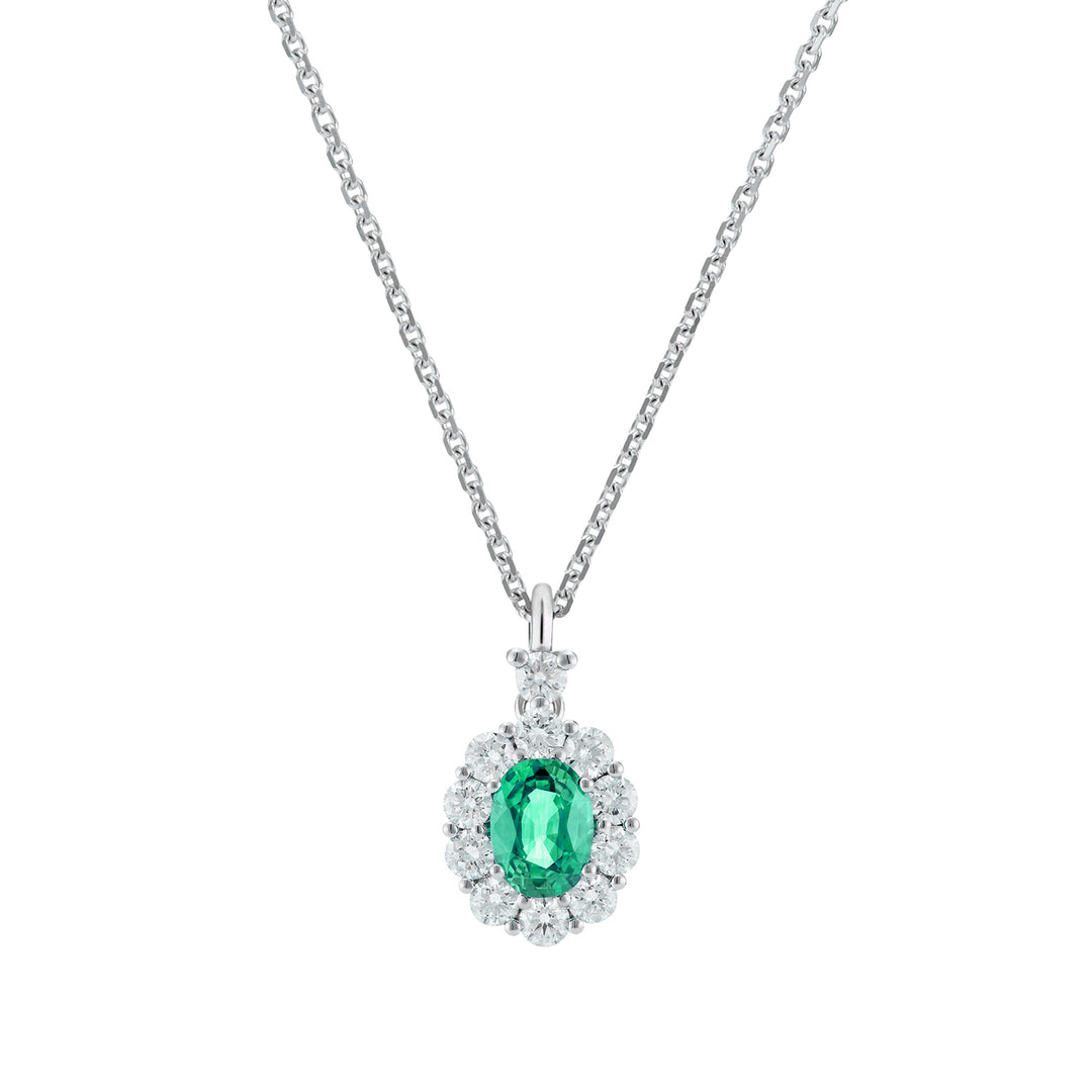 Golay 4x3 oválný smaragdový náhrdelník, diamanty a luneta PCL041DISM34-26085110084