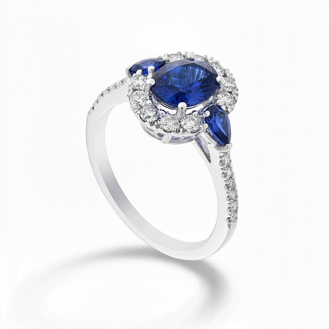 Anillo Golay zafiro ovalado 9x7-gotas 4x3 y cont. ACLC463DZB9743B-26106110081