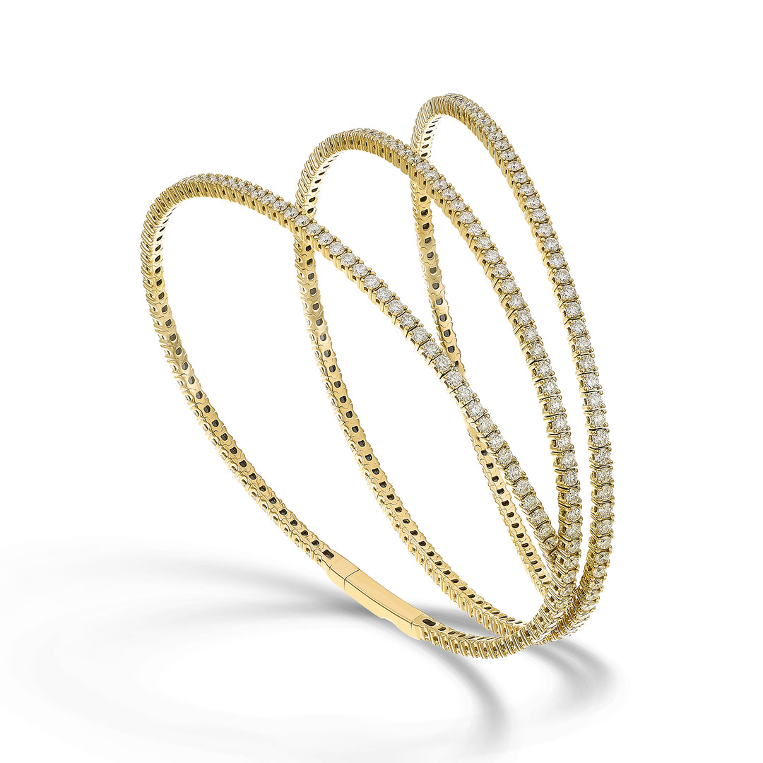 Golay br 18k tenis flex 3 vueltas diam. Oro amarillo de 4,66 ct 16,5 cm GBFLEX004DIO1