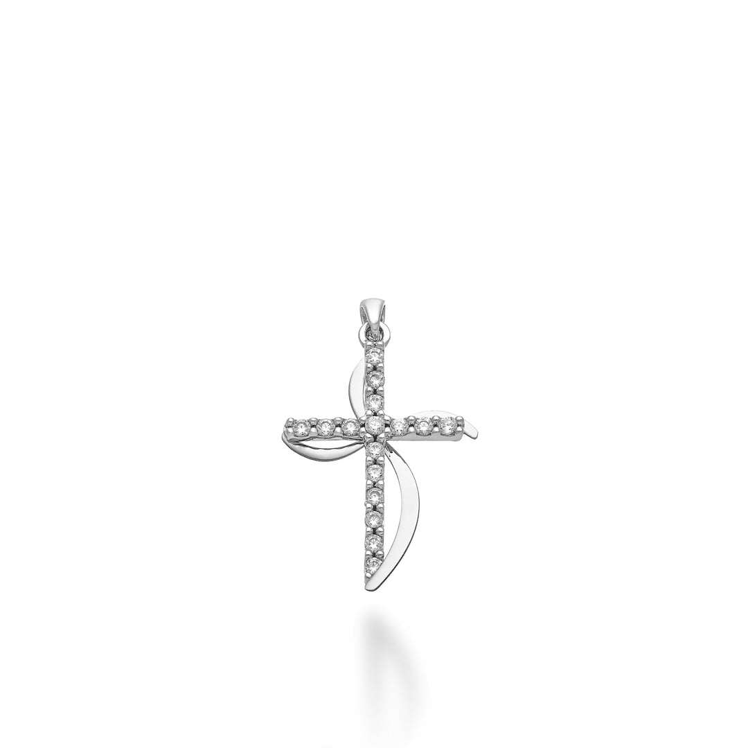 Nihama Pe 18 Karat 0,15 ct Weißgoldkreuz 1,7 cm NP5023O4BR015
