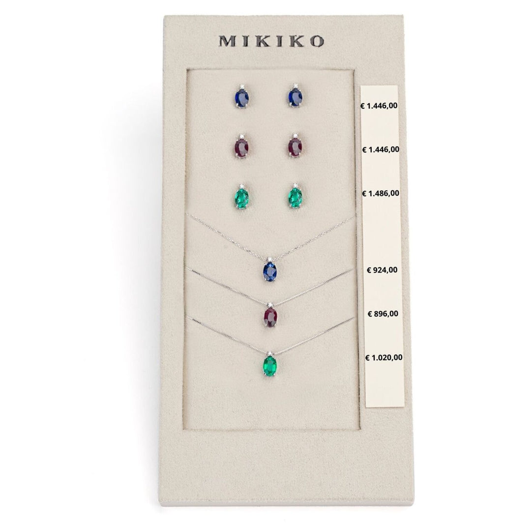 Forfait Mikiko cl 5035 + ou 5024 18kt ovale 7x5 saphir, rubis et émeraude nat. M.LIGHTBOX.10-N
