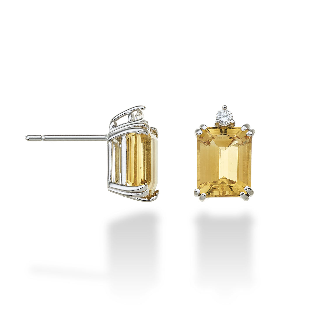 Mikiko oder 18k achteckiger Citrin 7x9 ct.4,00 Durchm. ct.0,08 MOCL090DICITR4O4