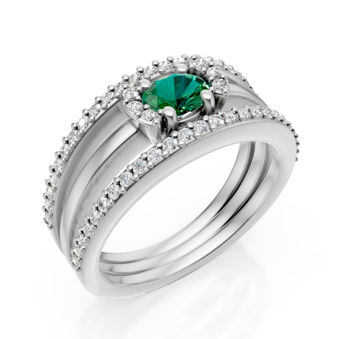Golay ring twee rijen pave&