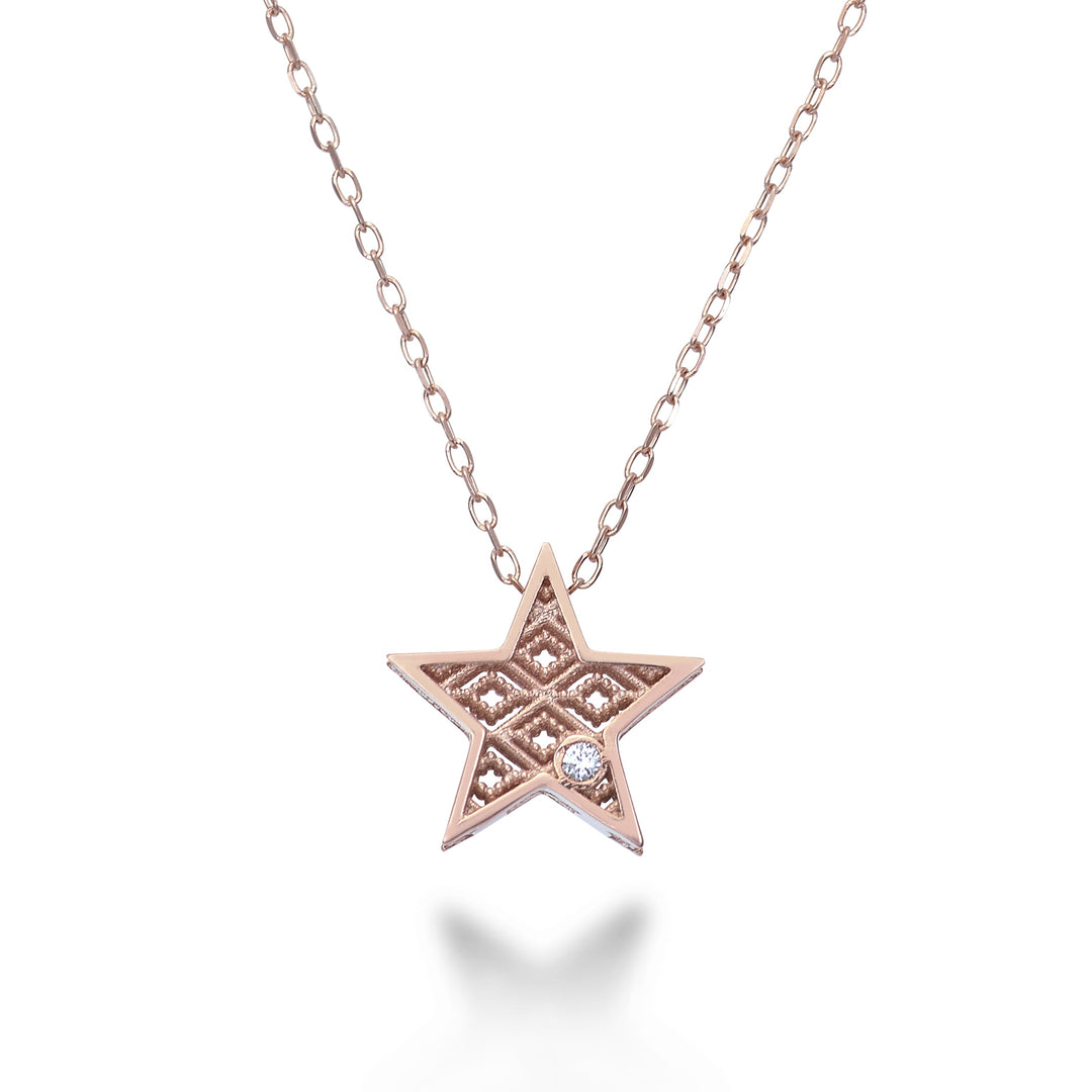 Mikiko cl 18k rose gold csillag átm. ct.0,01 MDSTELLAO3