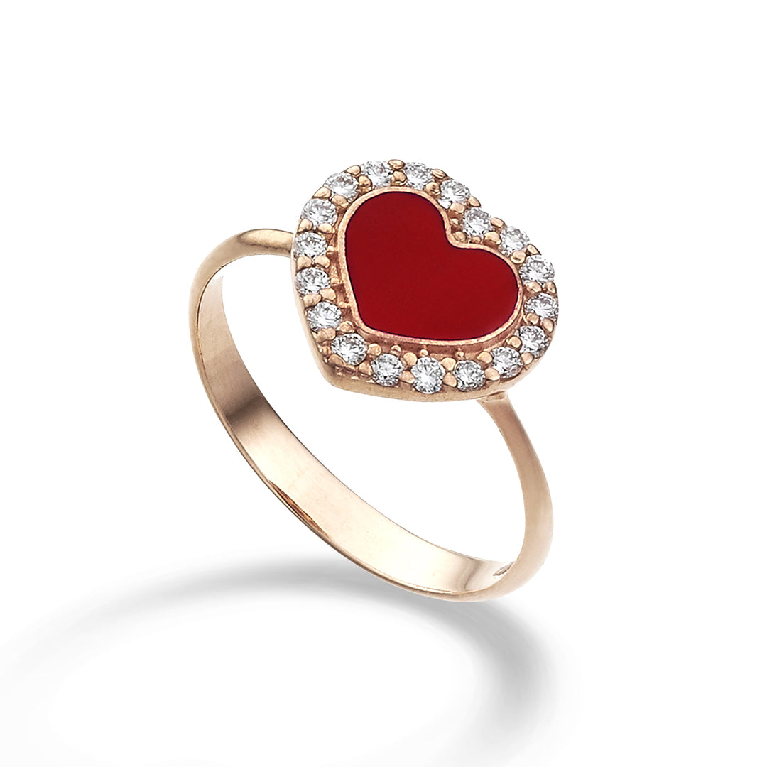 Mikiko an 9k ct.0.24 large heart red enamel MA5135R3BR024
