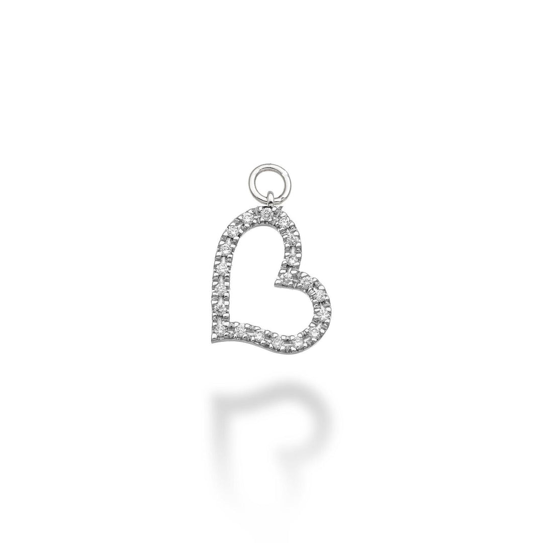 World Diamond Group large heart charm 18k ct.0.11 g vs white gold GCH212DIO4