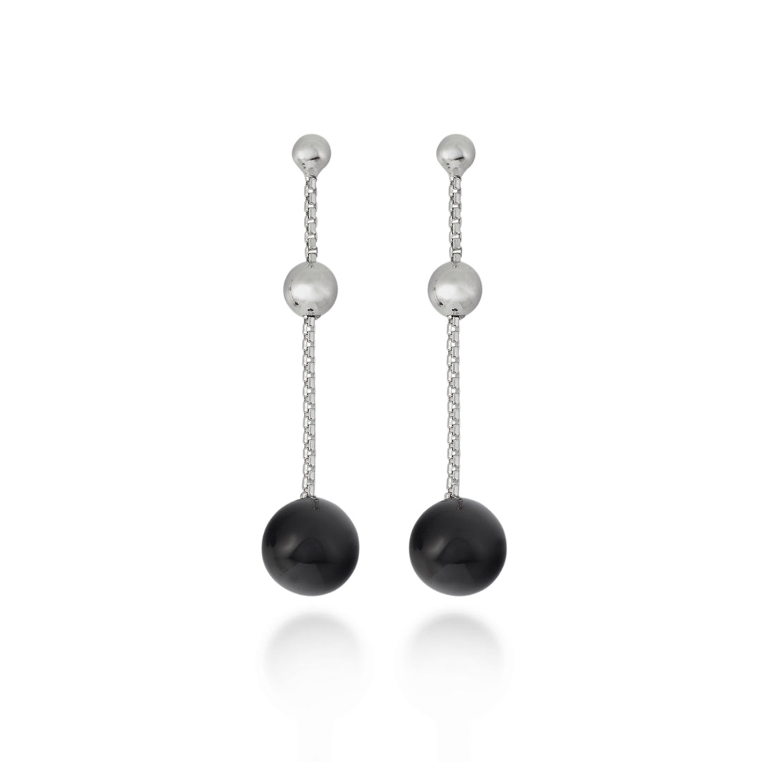 Mikiko of ag925 zwart onyx agglomeraat 10 mm MO7636A4ONICE