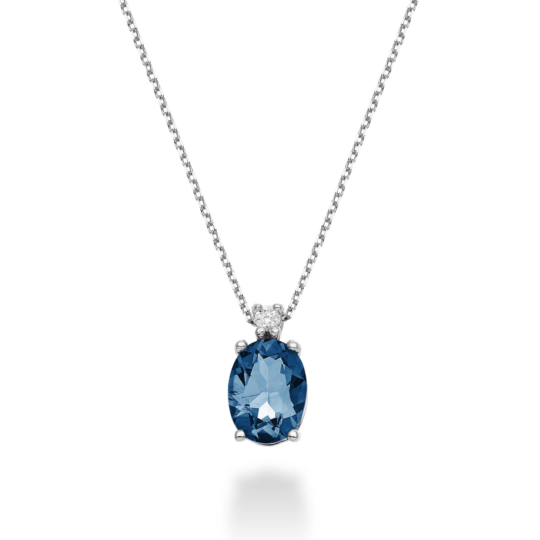 Nihama cl 18k oval London blå topas 8x6 ct.1,40 diam. ct.0,025 ND5036O4TPBL