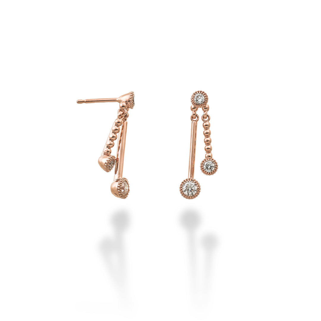 Golay ou trilogie scalaire 18 carats ct.0,72 (0,09+0,09+0,18) or rose GOTRS049DIO3