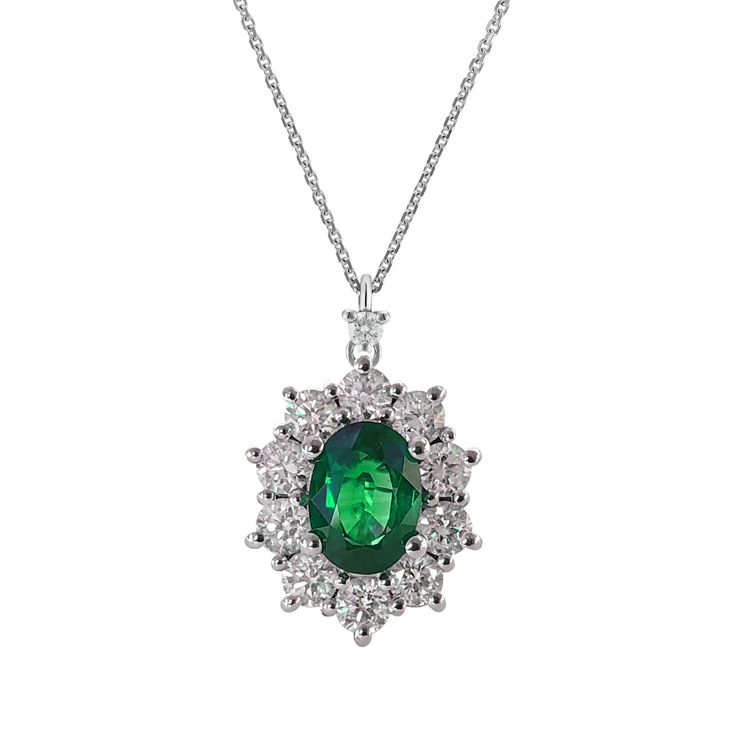 Collier Golay pendentif marguerite sme ov 6x4 contour PCLC102DISM64-25252110355