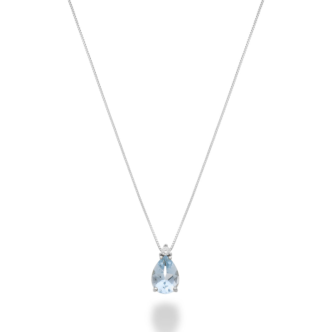 Mikiko cl 9k Aquamarin Tropfen 7x5 mit Diamant MD5190R4AM