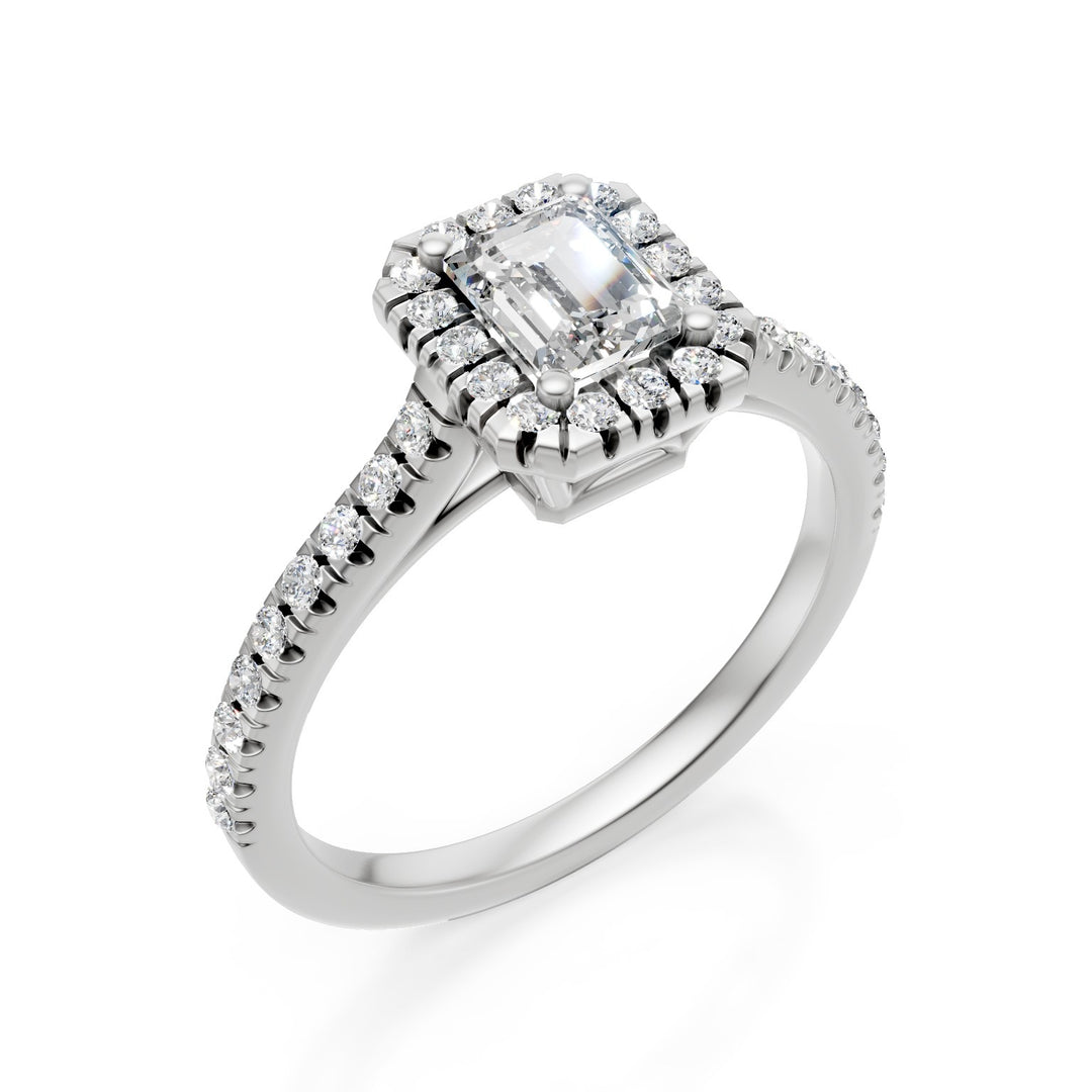 X-Diamond 18kt osmiúhelníkový solitaire lab g.d. s obrysem, ct. 0,81 centů. 0,50, představec a obrys 0,31 LXD00AN022O4BI081