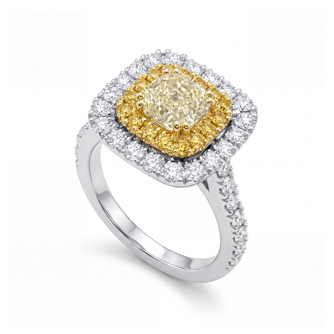 Golay luxusní polštářkový diamantový prsten 6x6 s dvojitým obrysem AMP883DFY66BG-26131110076