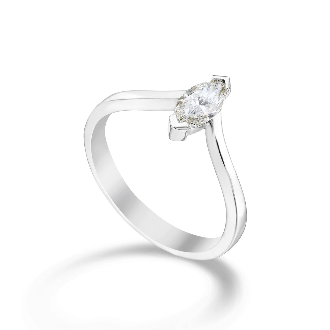 Golay solitaire ring diam marquise gladde schacht 0,20 ct ASLMQ003DI20-23348110049