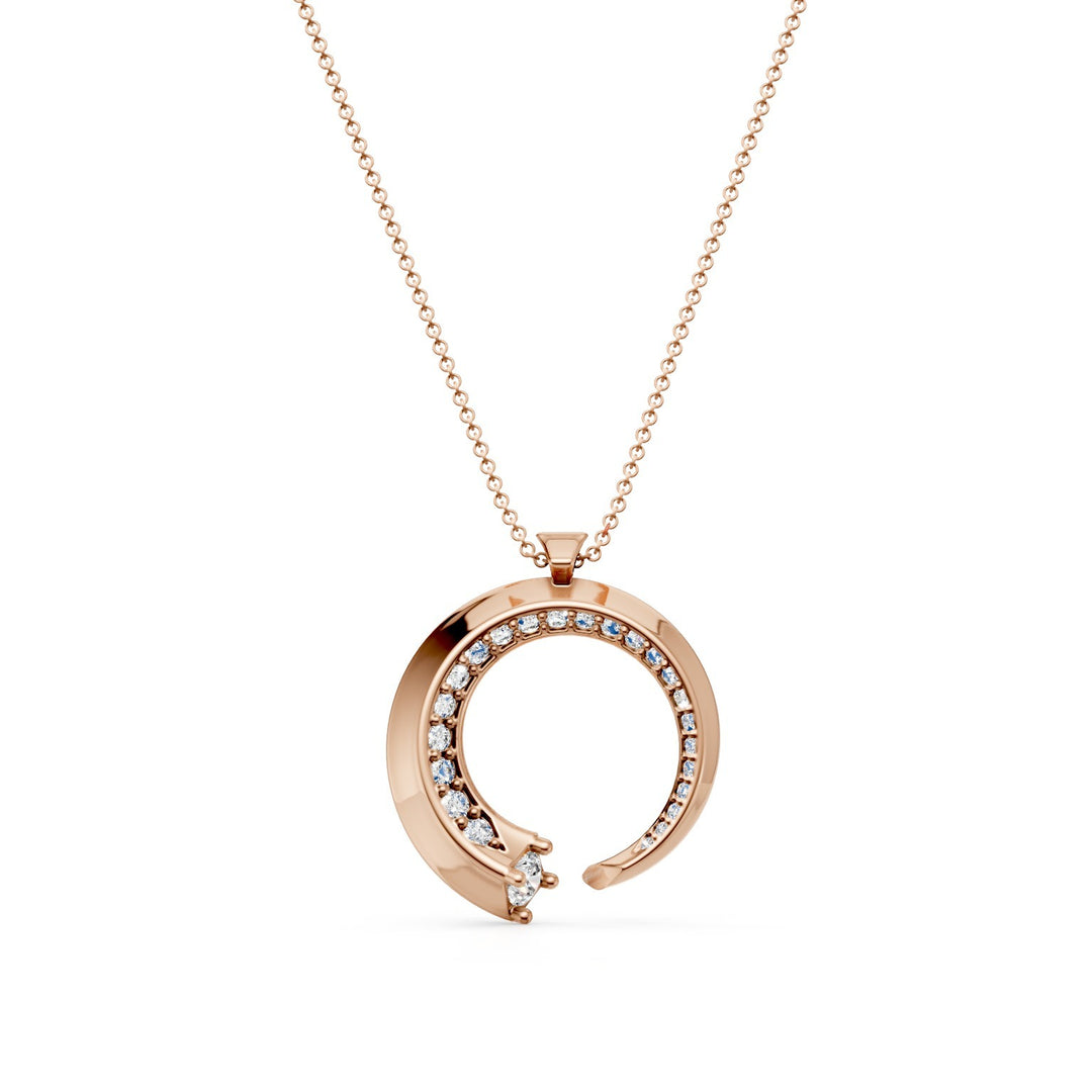 Pingente espiral grande em ouro rosa Golay. de 0,16 ct PF051RDI-25027110064