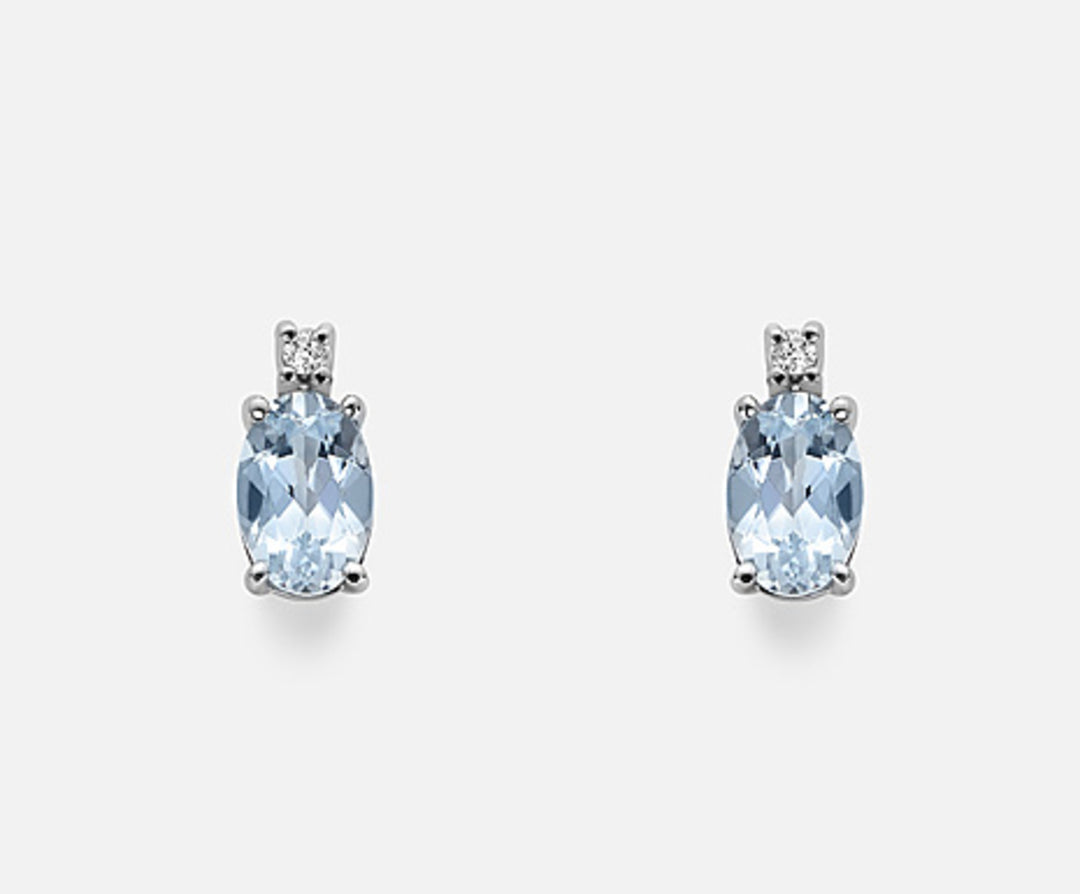Nihama ou água-marinha oval 9k 6x4 ct.0,60 diam. 0,02 quilates NO5023R4AM