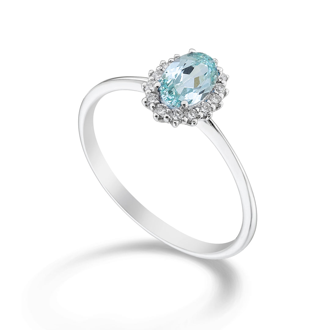 Nihama, ein 18 Karat ovaler Paraiba-Turmalin, 6 x 4 ct. 0,70 Durchm. ct.0,13 NA5141O4PAR