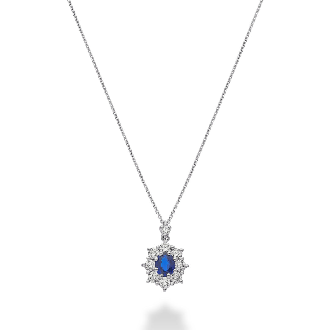 Golay oval safir vedhæng halskæde 5x4 og kontur 8 af GCLC461DZB54-25302110258