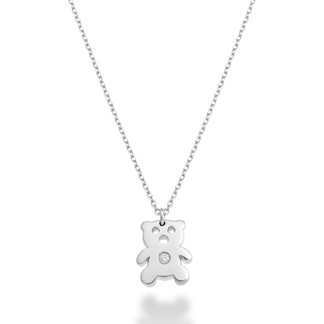 Mikiko cl 18k medvídek 0,01ct bílé zlato MD5130O4BR001