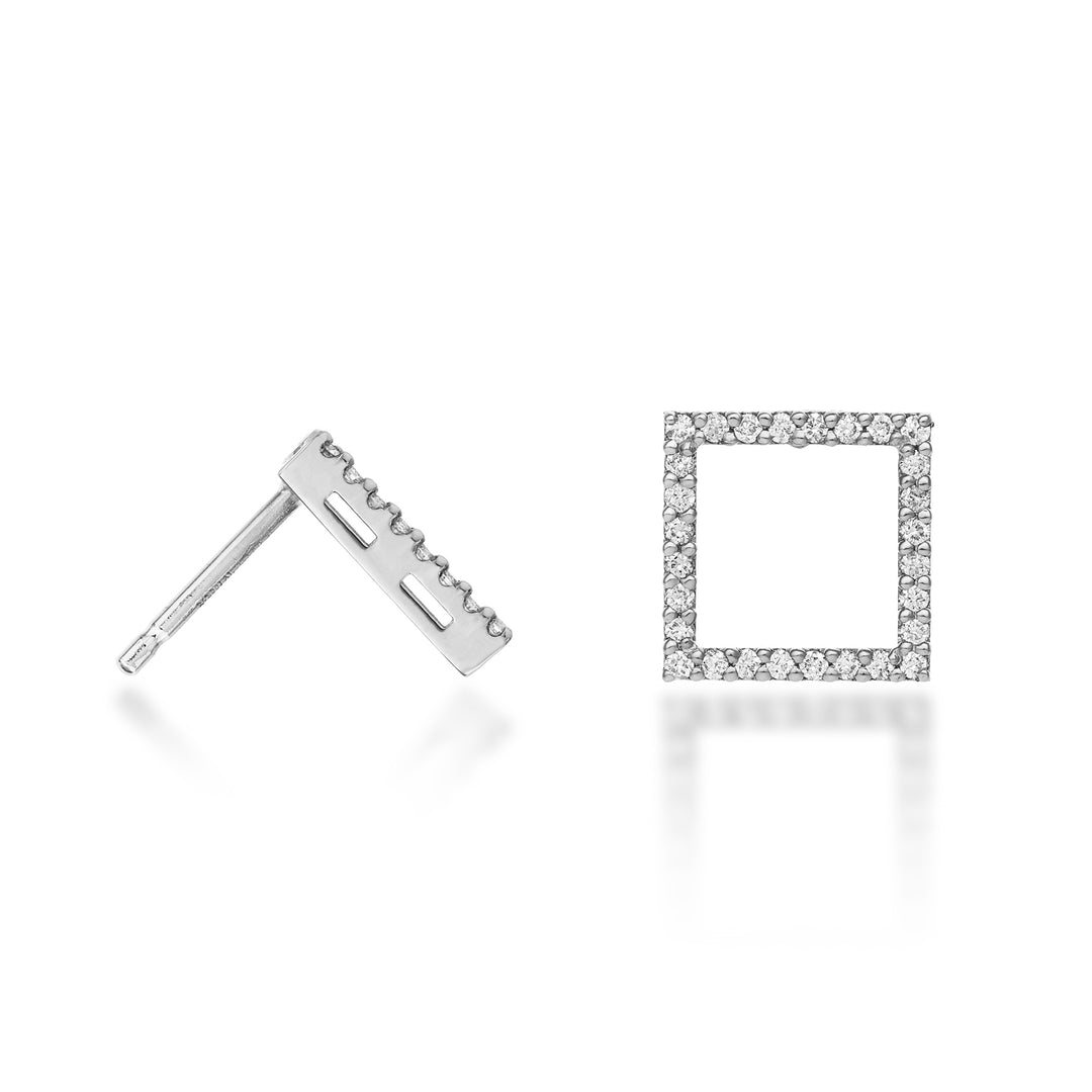 Golay sau diamante geometrice pătrate de 18k aur alb de 0,33 ct GOFQUADIO4