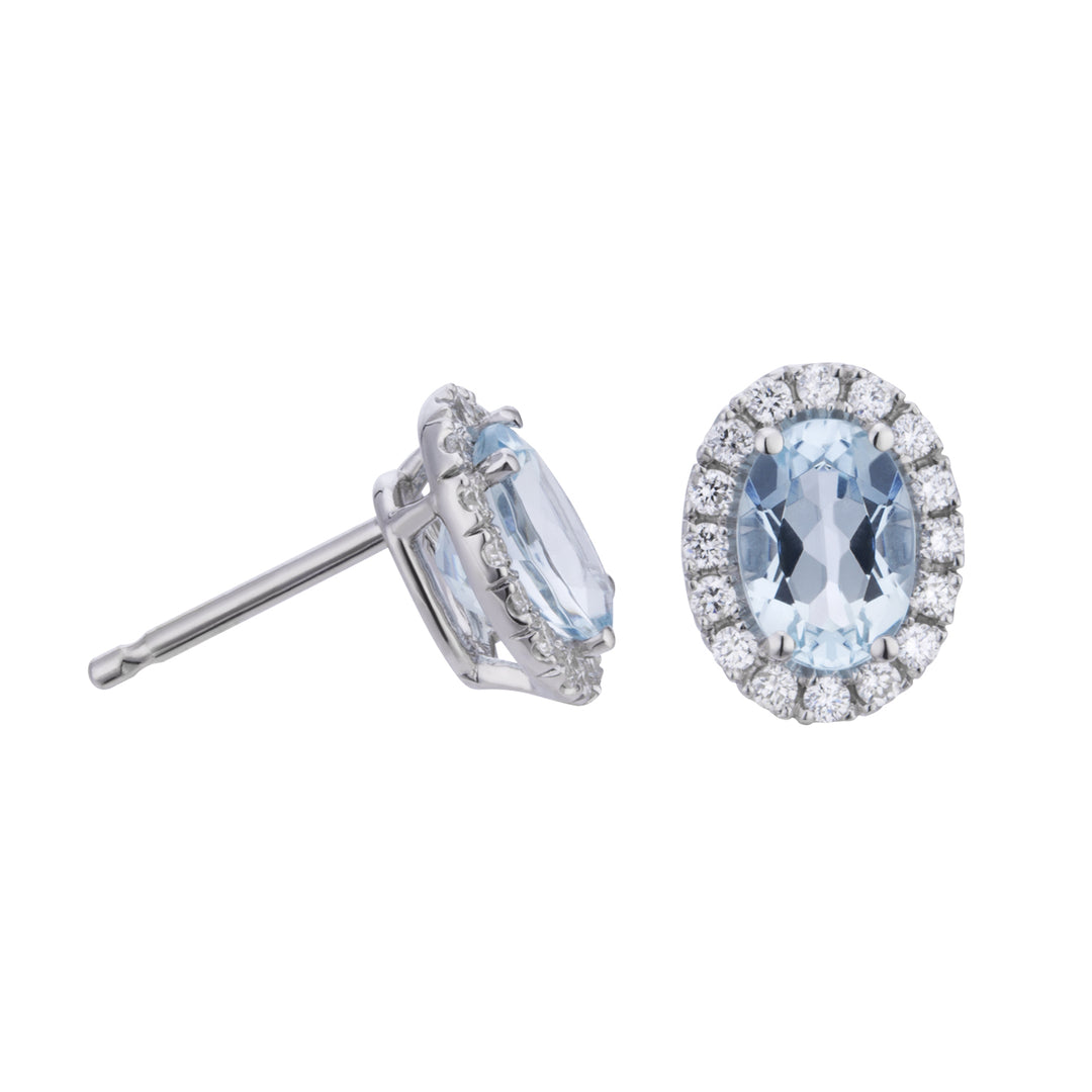 World Diamond Group 7x5 ovala akvamarin- och diamantörhängen OCL070DIAQ3-23165110038