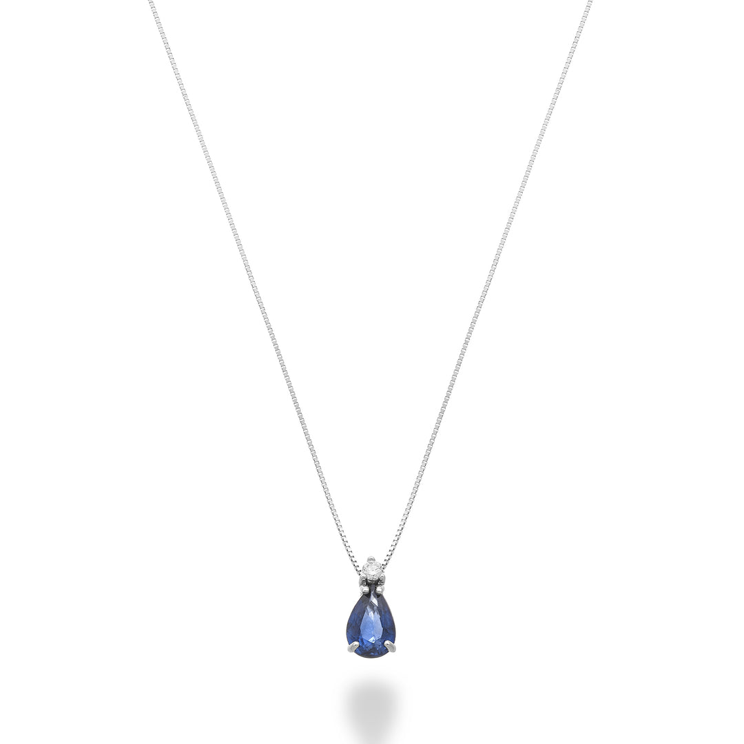 Nihama cl 18k safir drop 6x4 med diamant ND5191O4ZFD