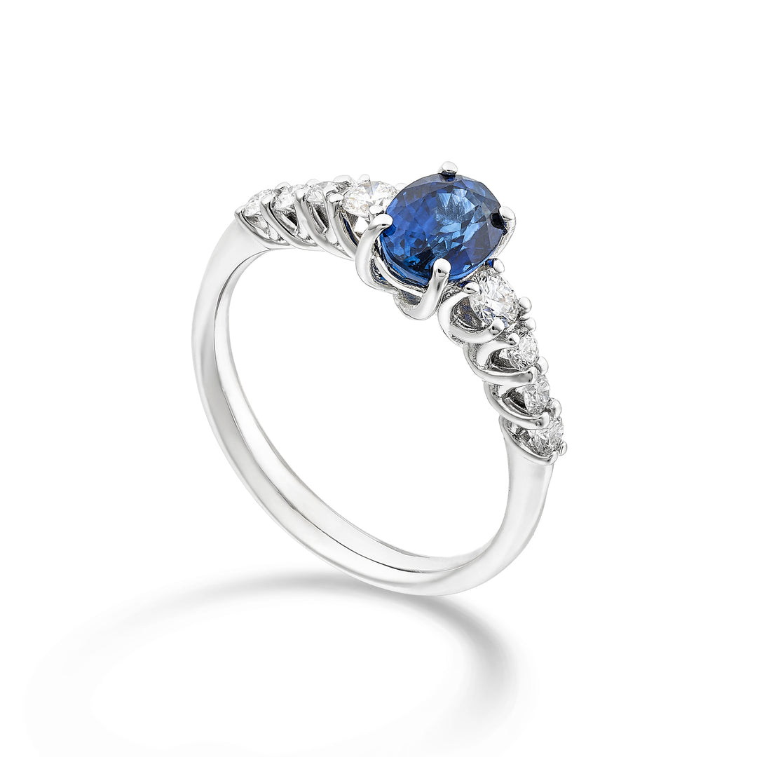 Golay Riviera Ring mit 9 Skalaren ovalem Saphir 7x5 und Durchmesser AR9S440DZB75-24124110014