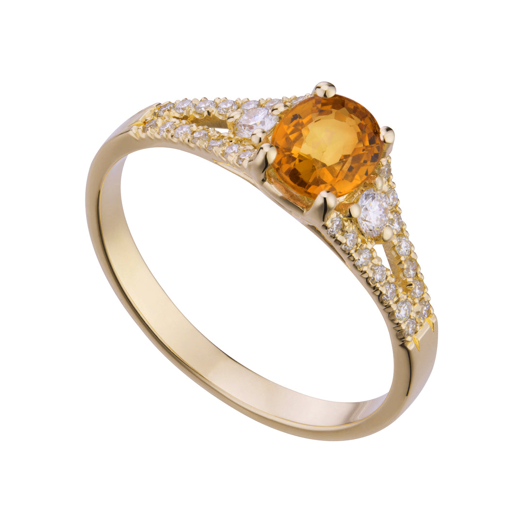 Golay anello con zaffiro yellow ovale 5x6 e gambo incass ACL204DIZY-21286110048