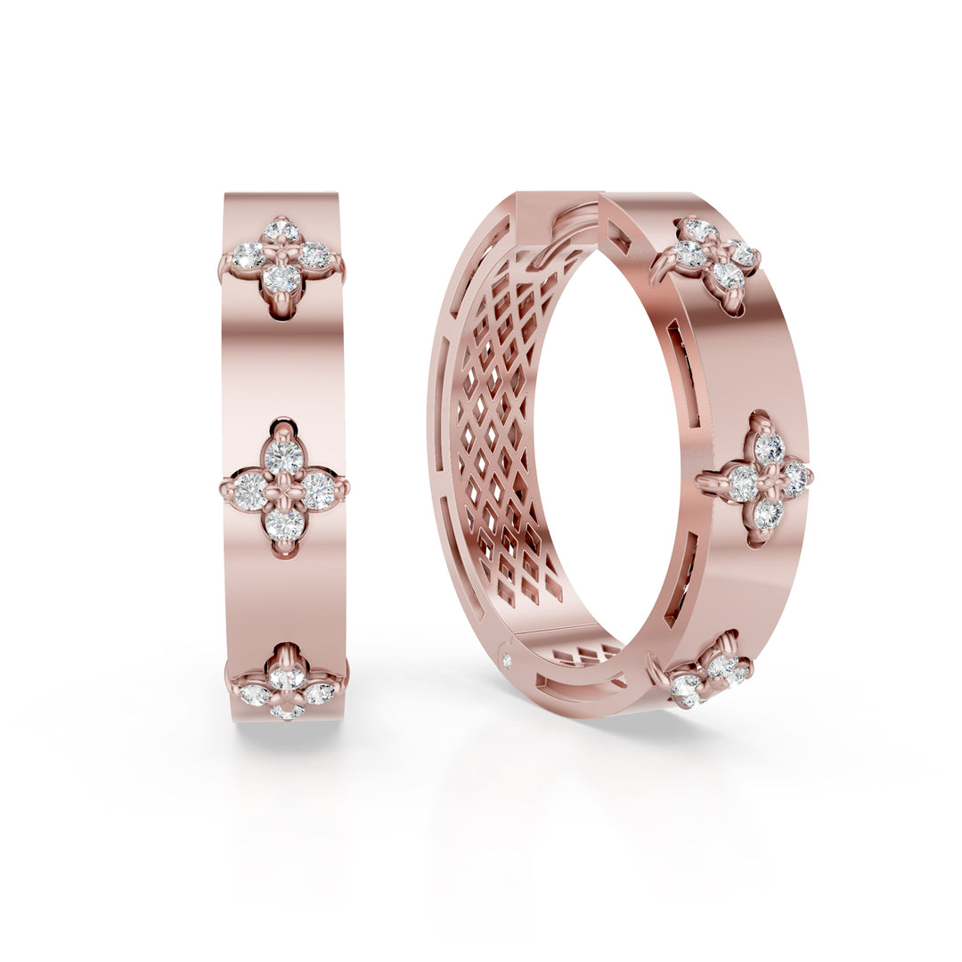 Golay orecchini cerchio diamanti satinati rosa grandi OFFI04DISR24-25036110107