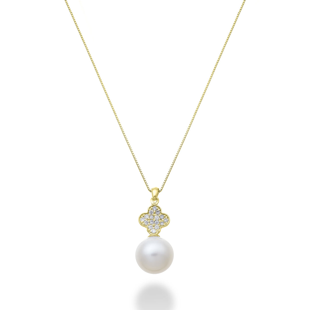 Nihama cl 18k firkløver fw 8/8,5 ct.0.06 gult guld ND1092O1FABI080