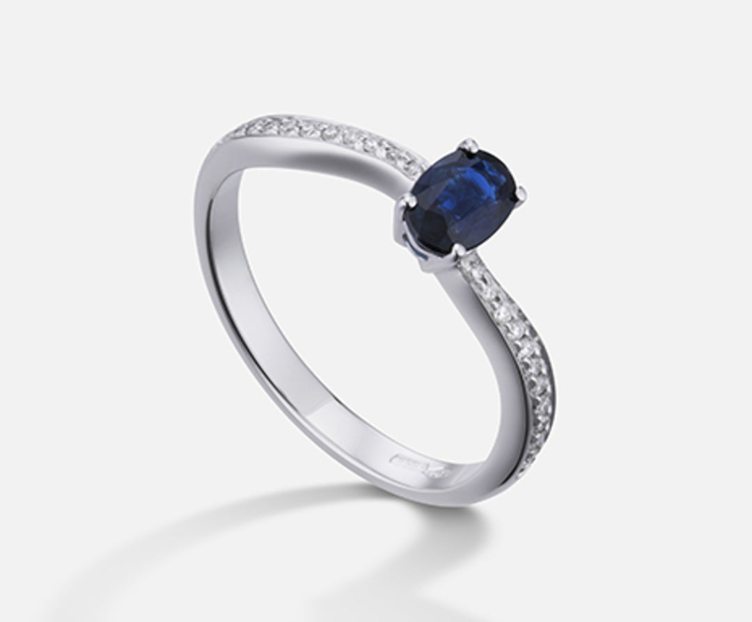 Mikiko 18-karatowy owalny szafir 6x4 ct.0,40 śr. 0,10 ct MA5108O4ZFD