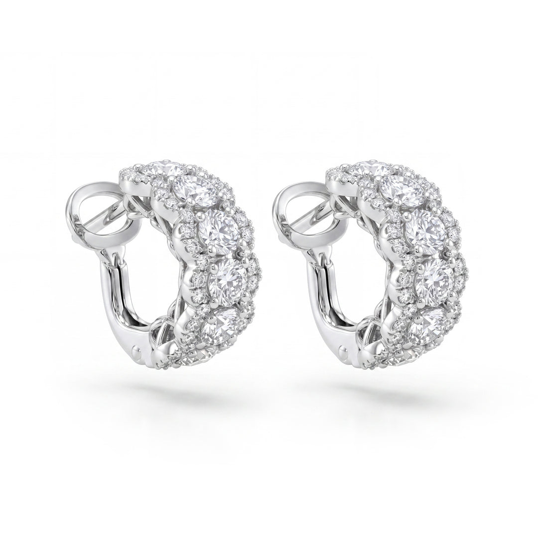 Cercei din mai multe pietre Golay cu 6 diamante de 0,11 ct OMP877D011B-26175110078
