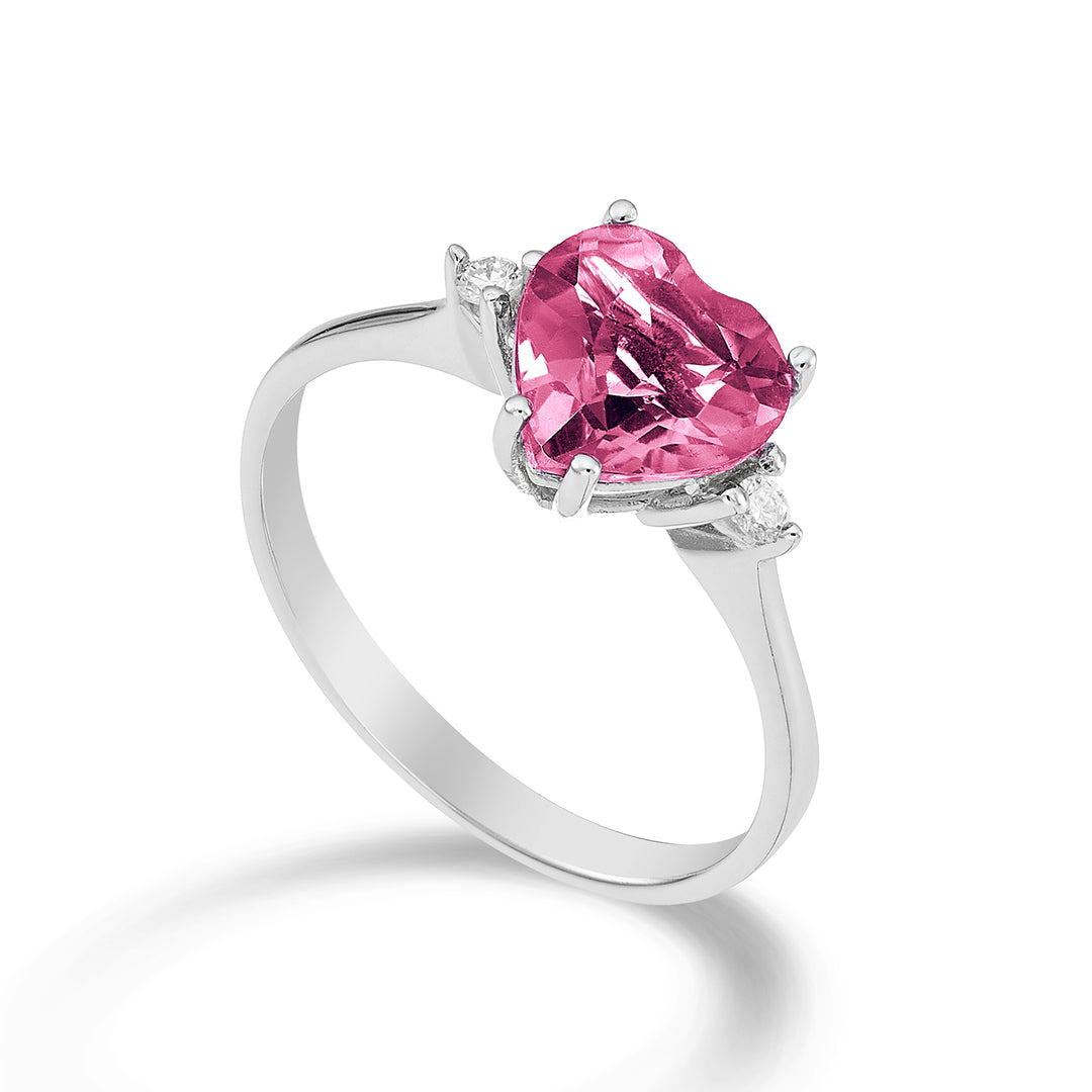 Mikiko un corazón de topacio rosa de 18k 8x8 ct.2,10 diam. ct.0,05 MACL198DITPPK88O4