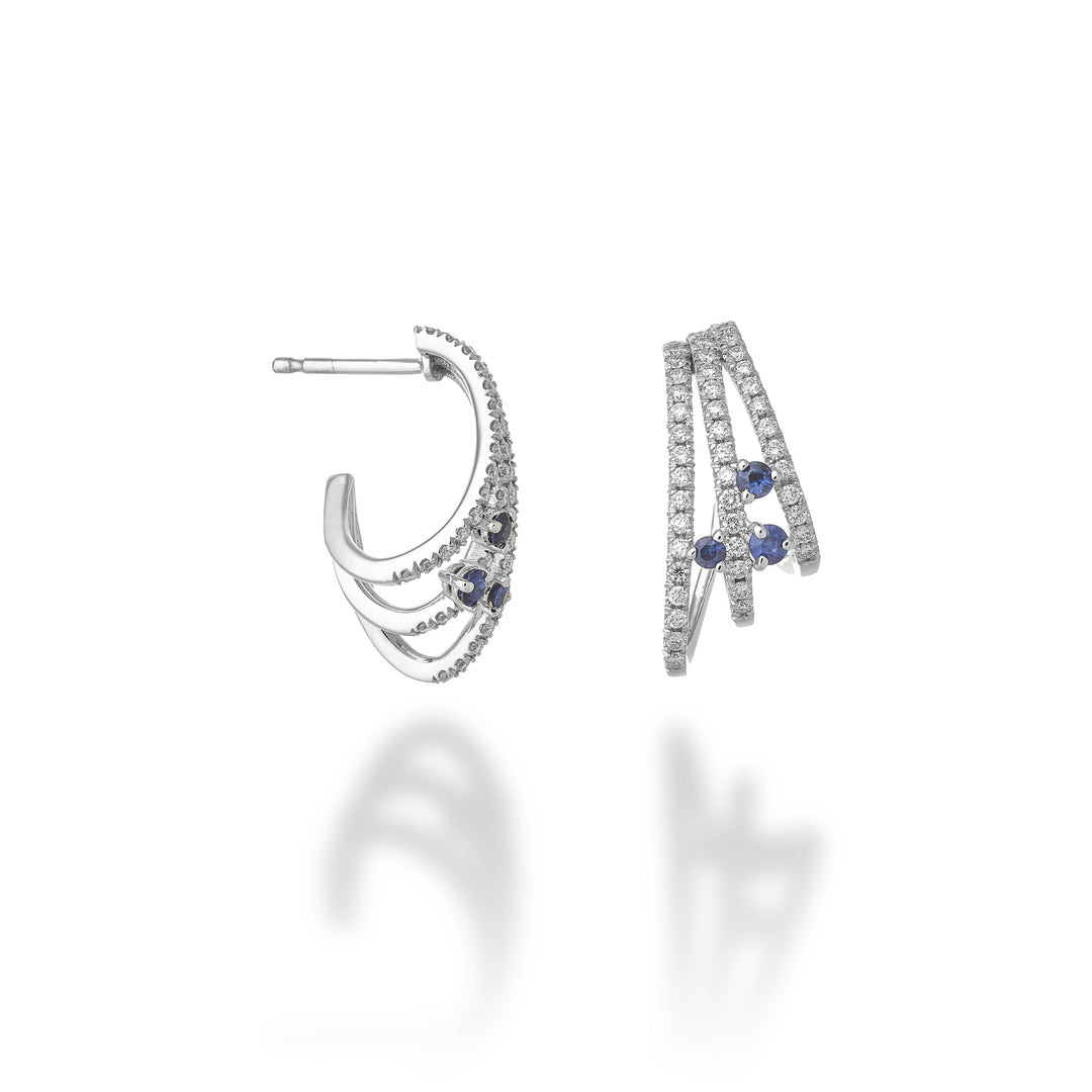 Golay three-row earrings with three tangent sapphires OMF774DZBB-25335110171