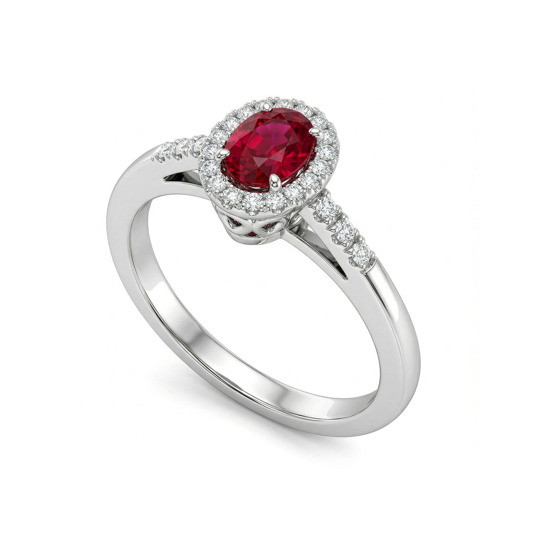 Golay-Ring mit 6x4 ovalem Rubin und Konturdiamanten ARB200RU-23019110026