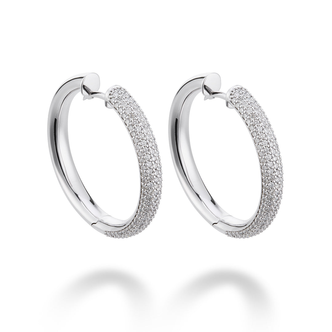 Brincos de argola frontais Golay pave&