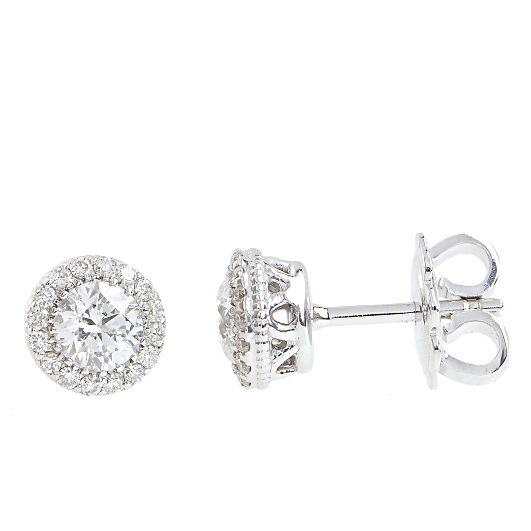 Brinco de diamante central Golay 0,28 ct e contorno ONE7895-21243110052