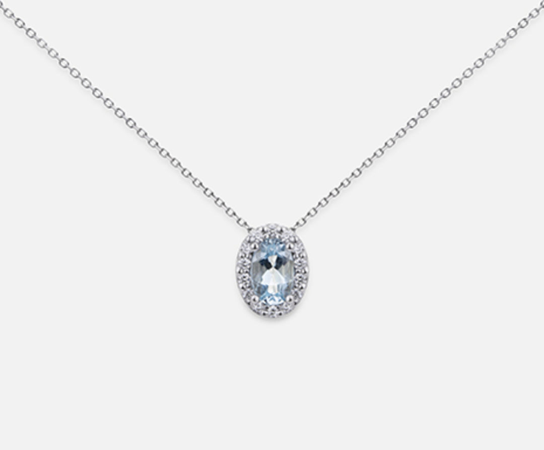 Mikiko cl 18k oval aquamarine 6x4 ct.0.30 dia ct.0.09 MD5059O4AM