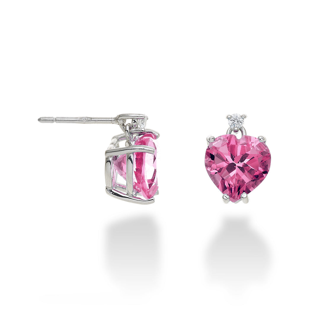 Mikiko or 18k topazio pink cuore 8x8 ct.4,20 diam. ct.0,05 MOCL198DITPPK88O4
