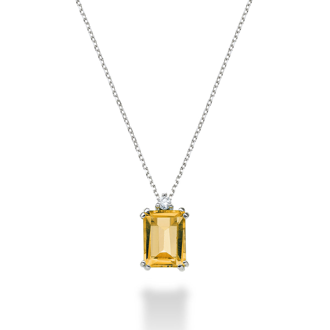 Nihama cl 18k οκταγωνικό κιτρίνο 8x6 ct.1,30 διάμ. ct.0,03 NPCL090DICITR3O4