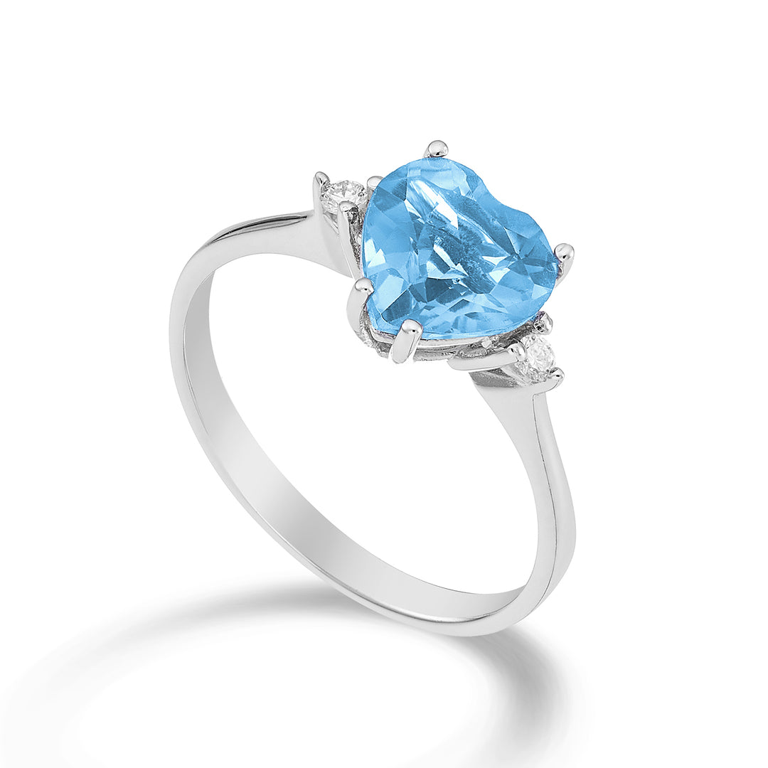 Mikiko 18k modrý topaz srdce 8x8 ct.2,30 pr. ct.0,05 MACL198DITPAZ88O4