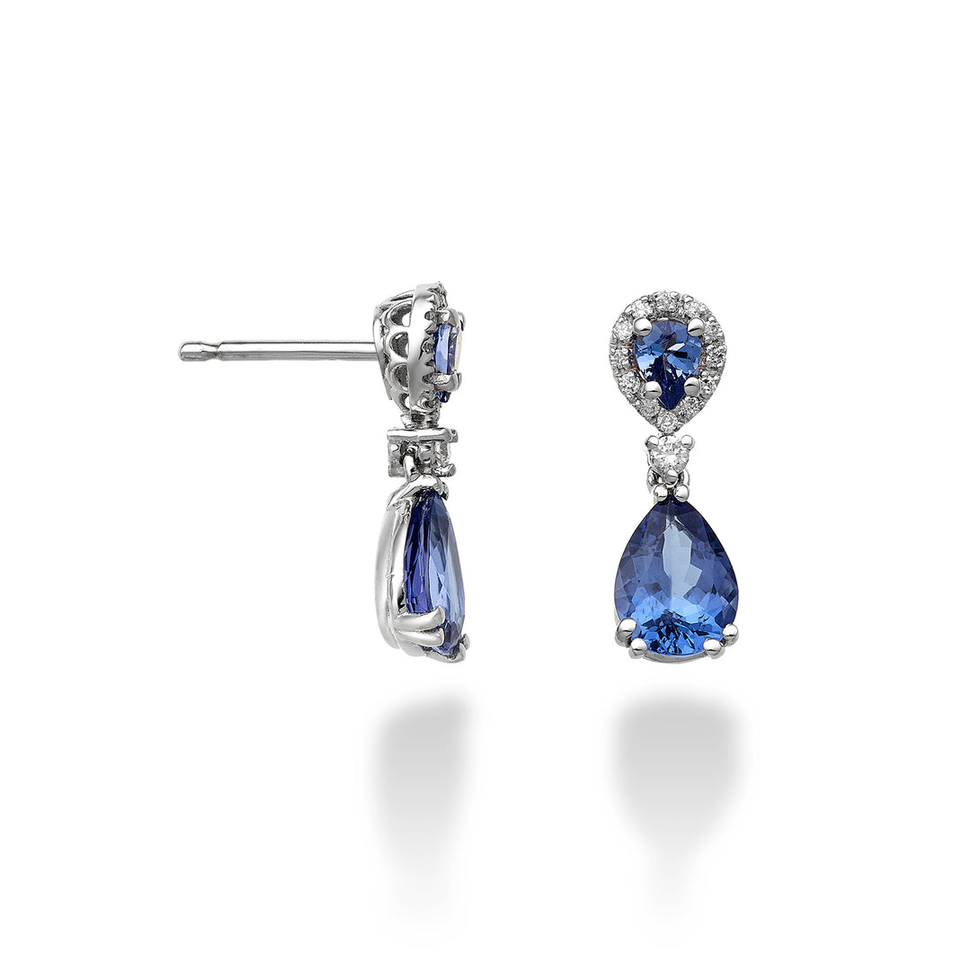 Σκουλαρίκια Golay tanzanite 10x7 και 4x3 και διαμάντια OCLC207DTZ710-23255110101