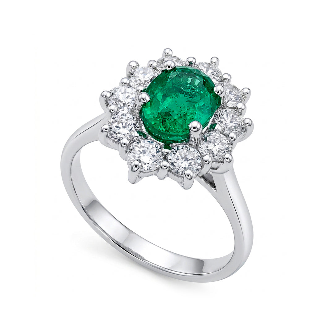 Inel oval smarald Golay 8x6 contur 10 diamante ACLC102DISM68-23156110024