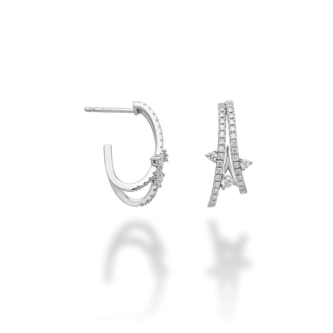 Golay two-row earrings with three tangent diamonds OMF796DB-25353110012