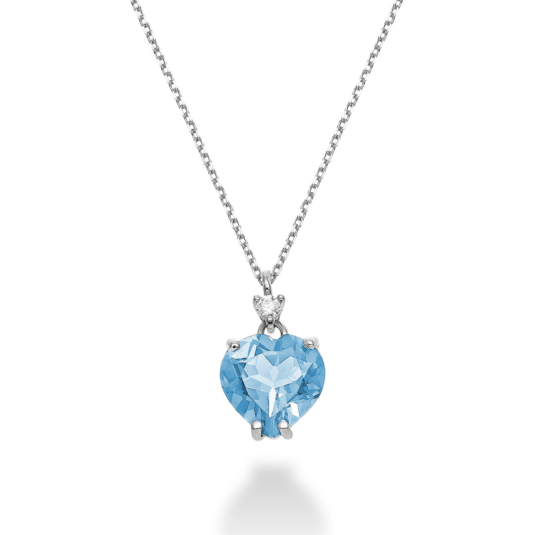 Nihama cl 18k blå topas hjärta 8x8 ct.2,30 diam. ct.0,025 NPCL198DITPAZ88O4