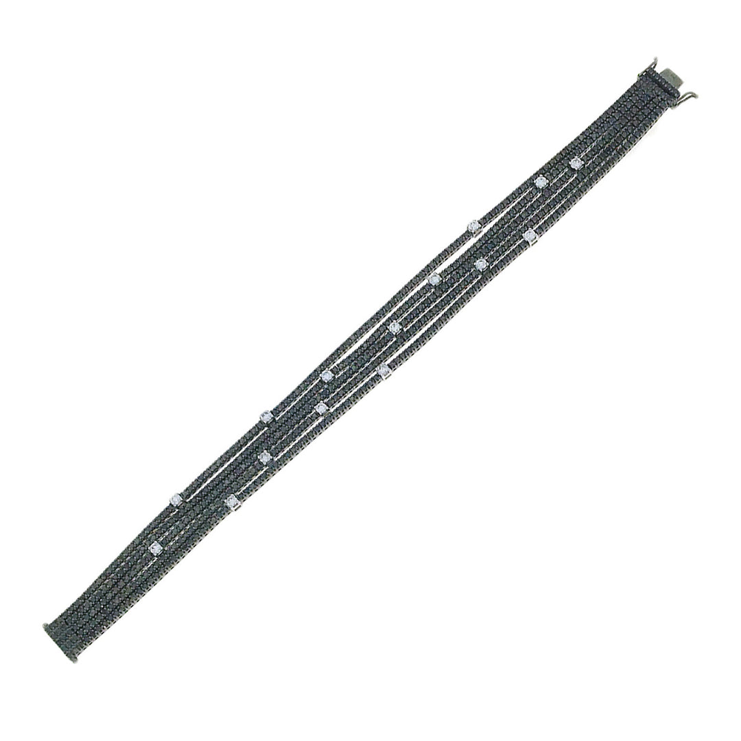 Brățară Golay pătrată tenis 5 rânduri set negru diam 2,5 d BRDMBC86-21026110027
