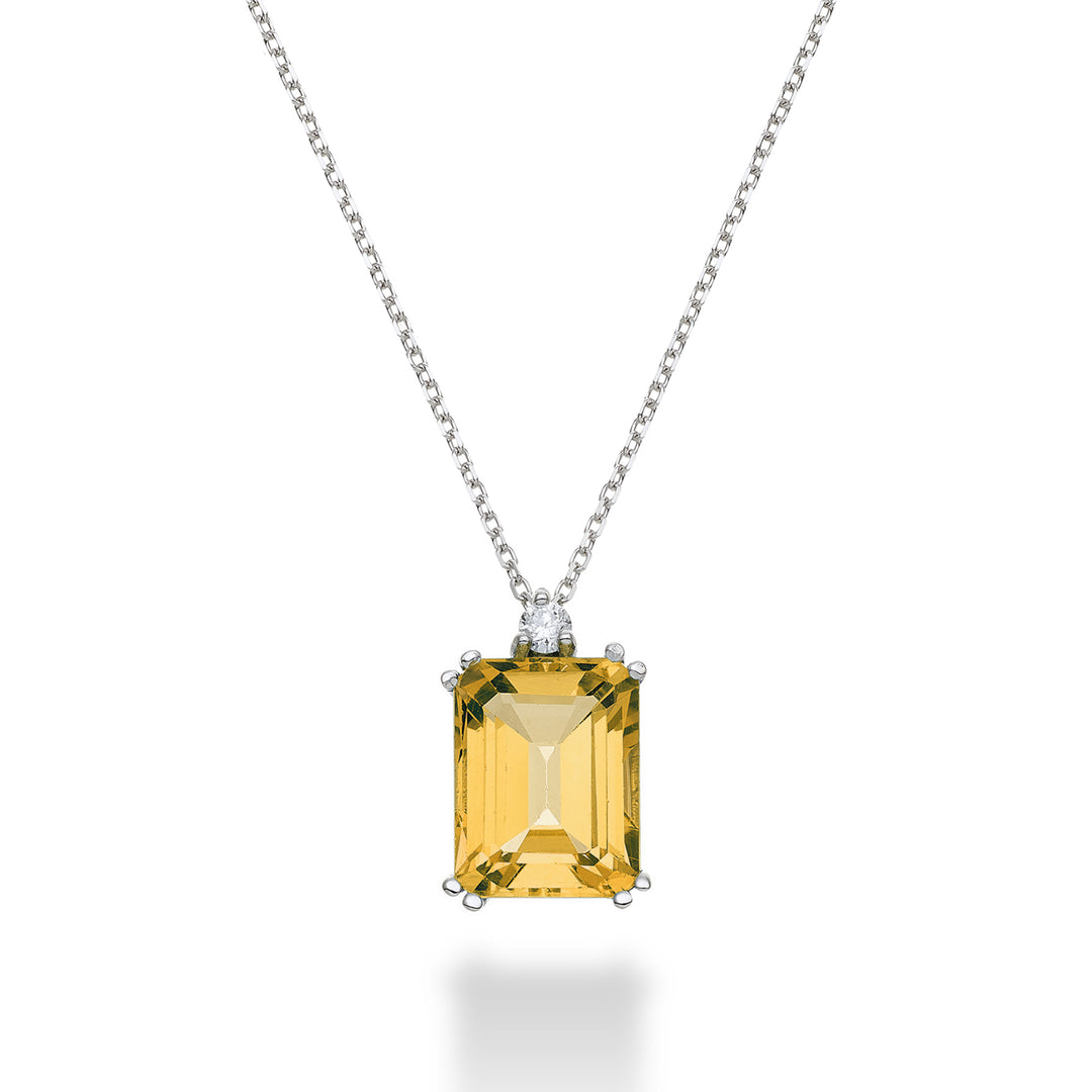 Nihama cl 18k nyolcszögletű citrin 7x9 ct.2.00 átm. ct.0,04 NPCL090DICITR4O4