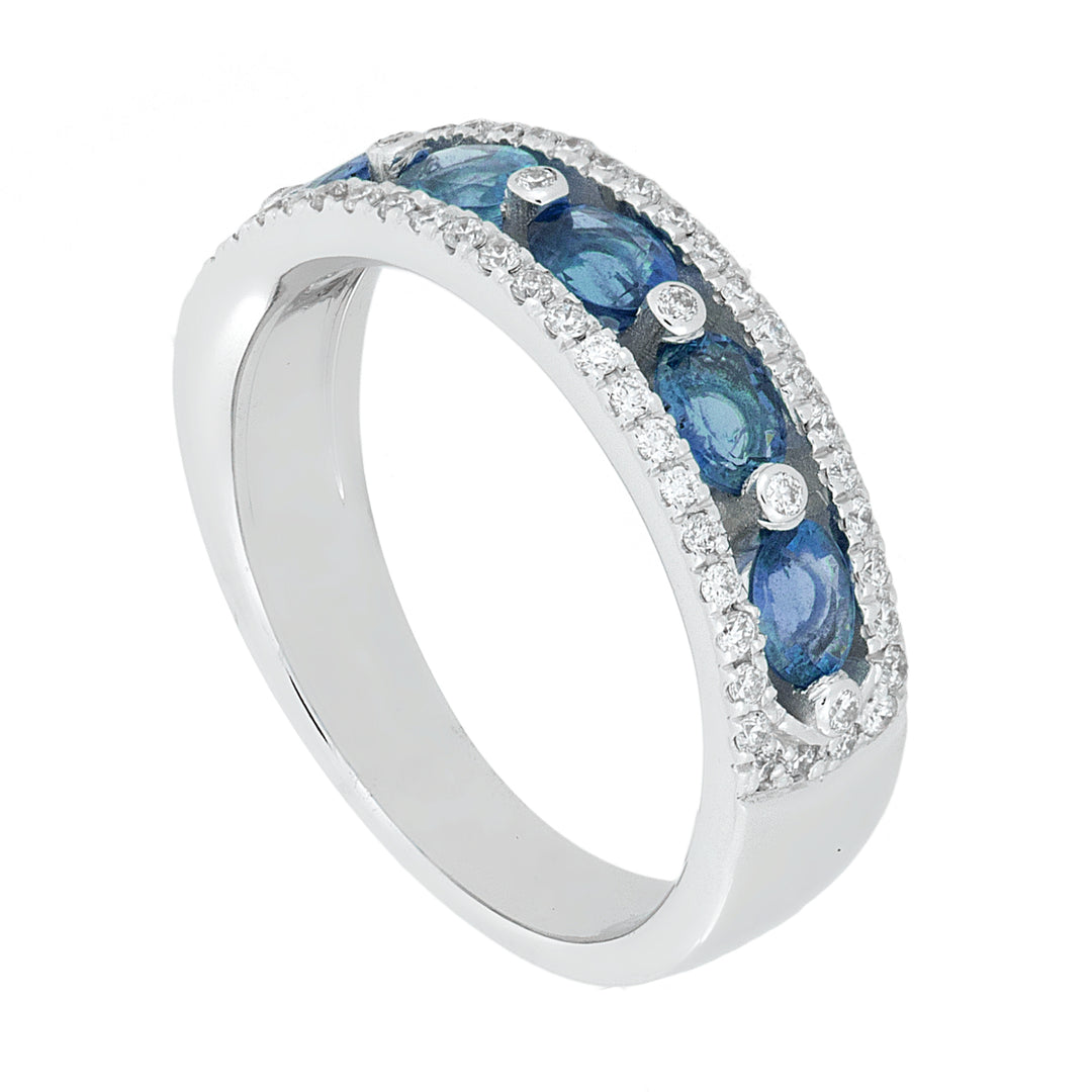 Golay half round track band ring with oval sapphires AFMG006WDIZB-25276110077