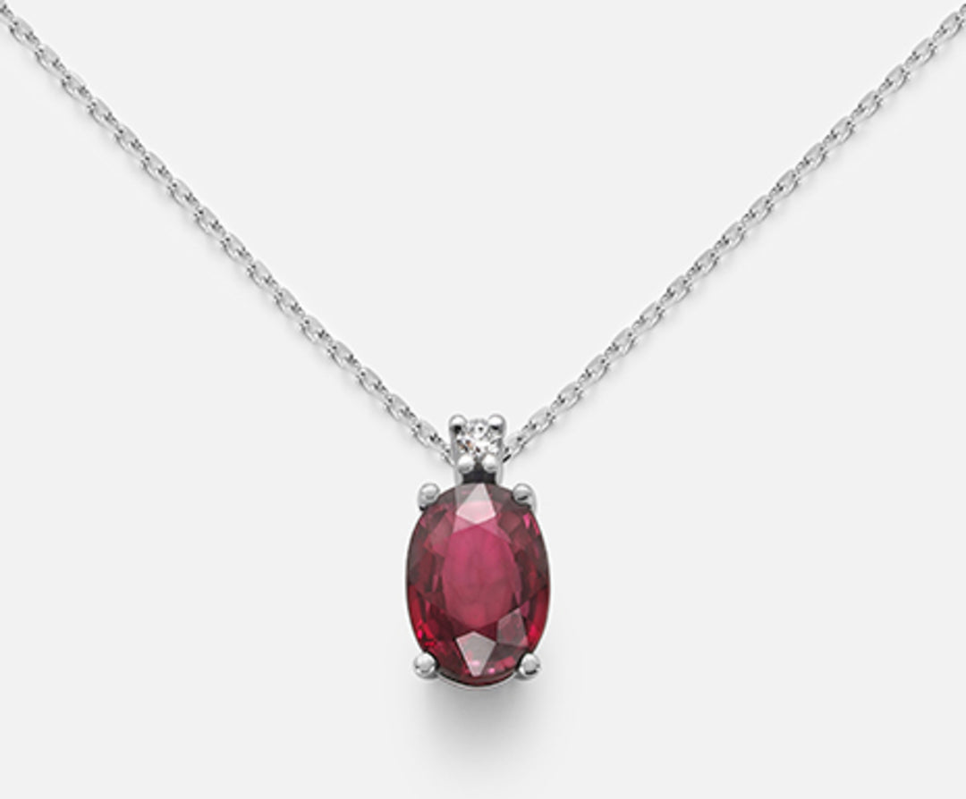 Nihama cl 9k rubí n. ovalado 7x5 ct.0,80 diam. ct.0,015 ND5035R4RBN080