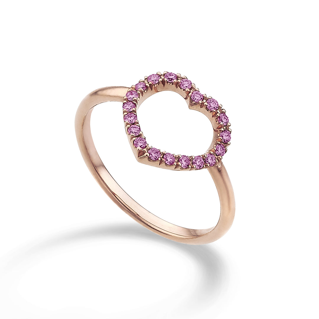 Bague coeur moyen Golay amami avec saphirs roses AFCU003ZP-22196110020
